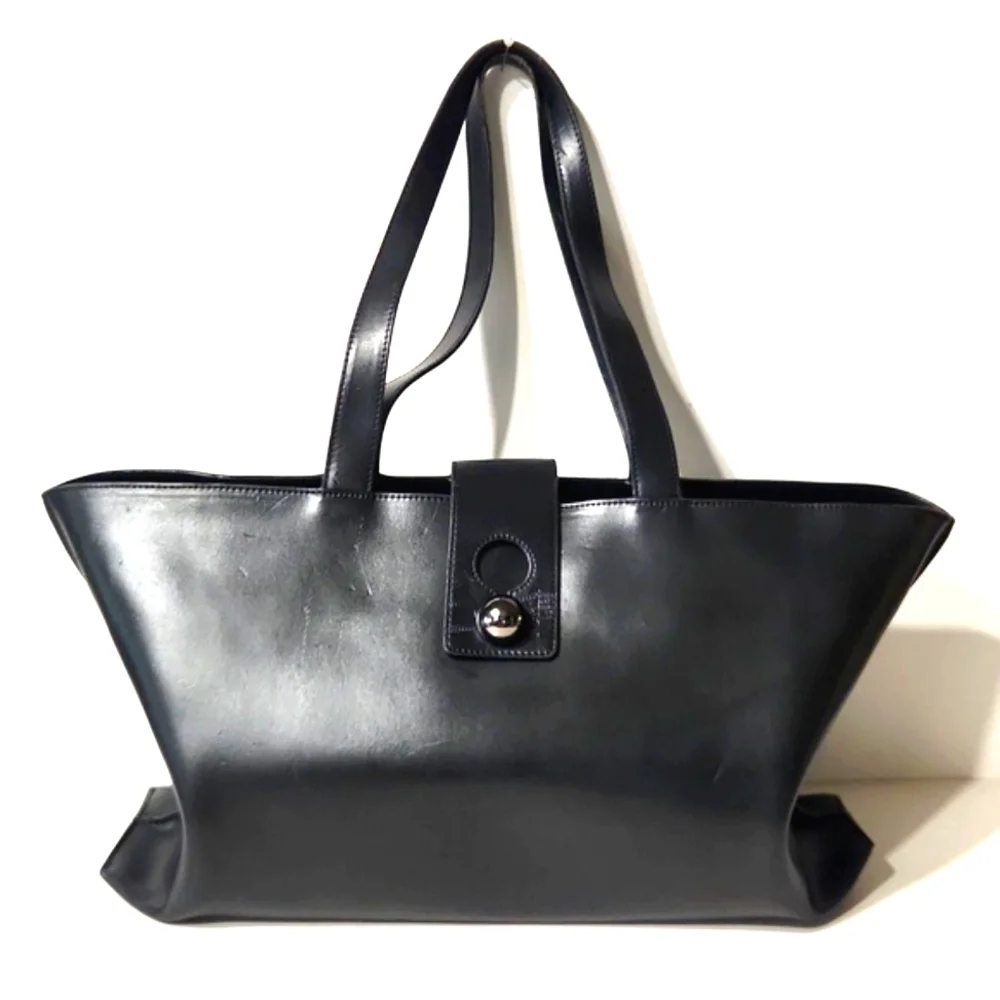 VTG Furla Authentic Black Leather X Large Tote Bag Satchel Made in Italy - Picture 15 of 15